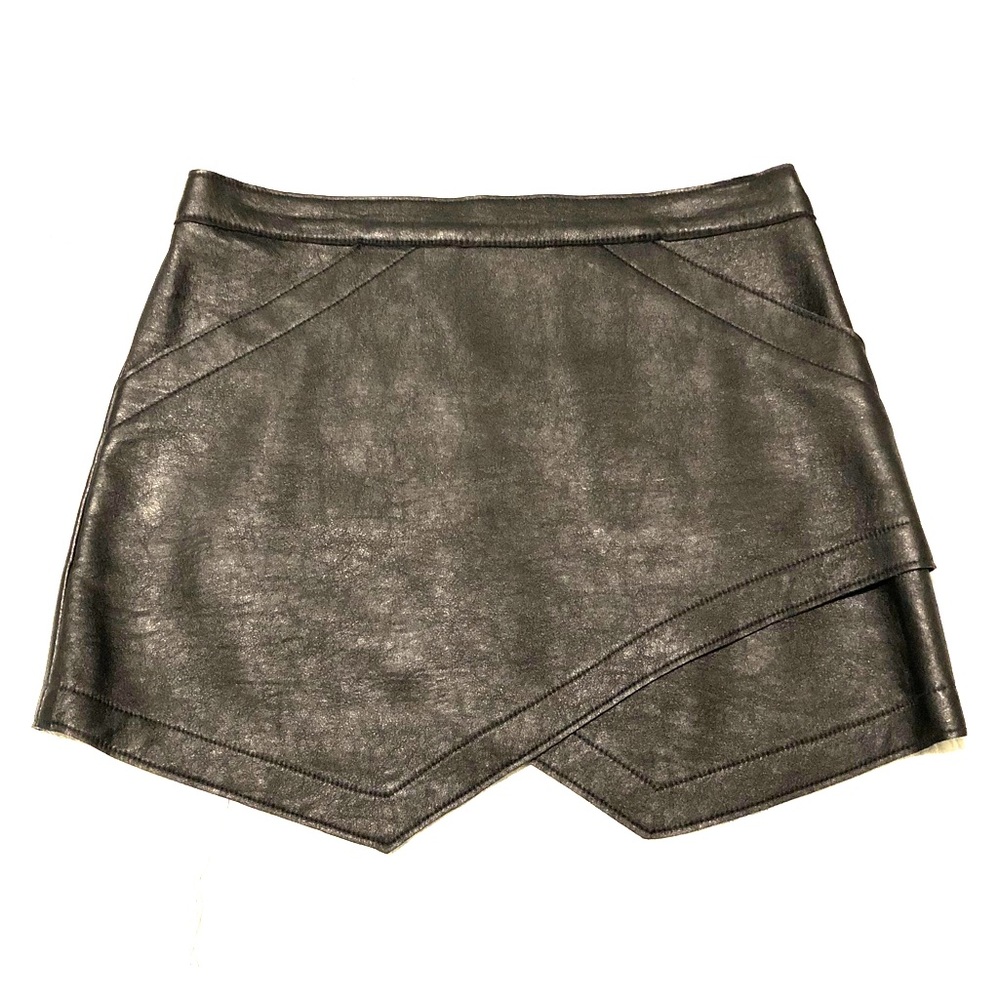 Black Leather Mini Skirt BCBG